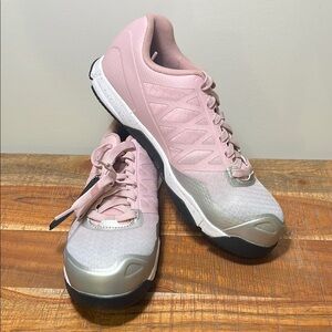 Reebok Work Pink and Silver Athletic Work Shoes, Size 11.5
